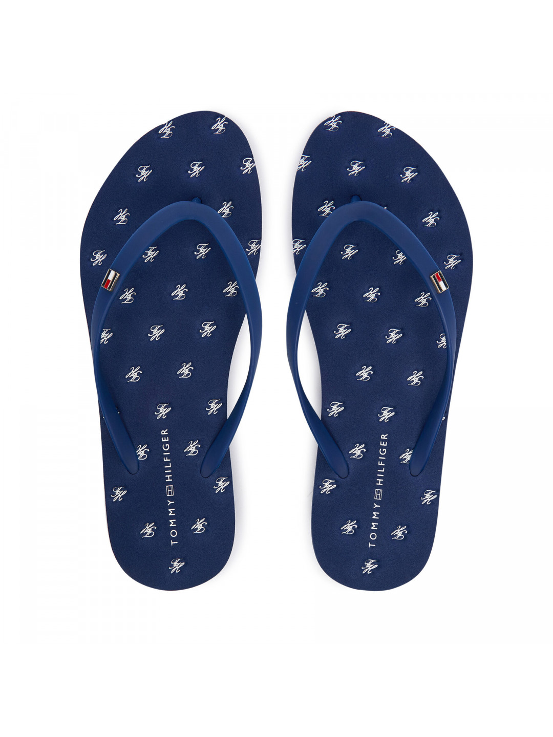 Žabky Tommy Hilfiger Repeat Logo Platform FW0FW09199 Tmavomodrá